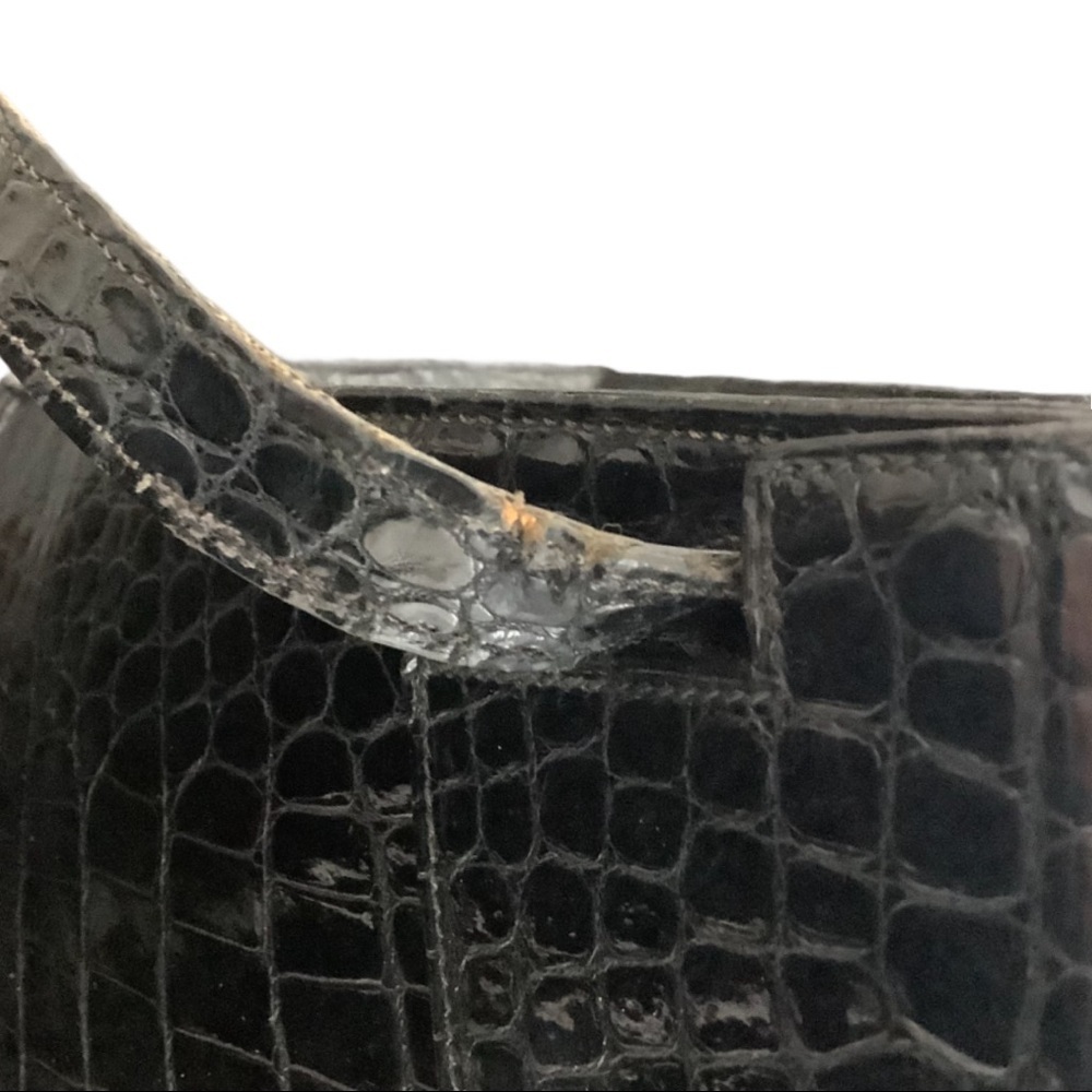 HERMES crocadile patent Kelly leather  hand bag - Picture 6 of 6